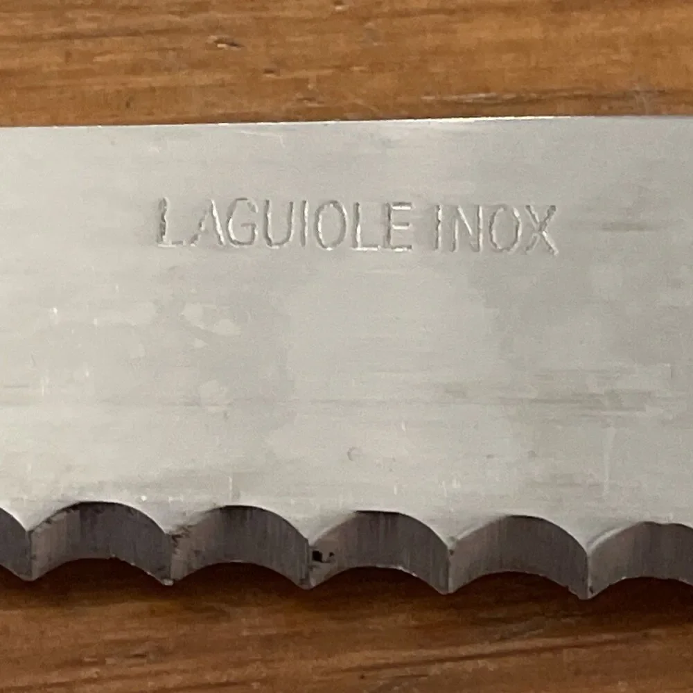 Jean Dubost Laguiole Bread Knife Red Handle Stainless Steel Made in France